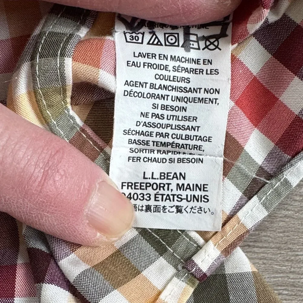 L.L. Bean Men's Checkered Traditional Fit‎ Button Down Shirt, size M-REG